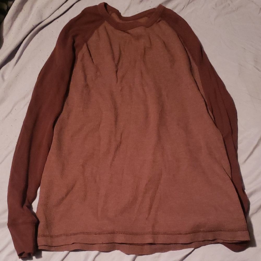 Old Navy Men's Two-Tone Crewneck Sweater in Burnt Orange